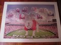Picture: This is an original Georgia Bulldogs "Heavenly Dawgs" print featuring UGA IX Russ on the field as the previous eight UGA's look after him. 10 X 13 art print with an image area of 8 X 11. We have just one! In excellent shape with no pin holes or tears. Never used.