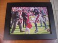 Picture: UGA V Barks at Auburn's Robert Baker original 1996 "Victory on the Plains" 8 X 10 photo professionally framed in very nice black wood to 11 X 14.