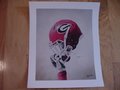 Picture: Georgia Bulldogs raised helmet print is 16 X 20 with an image size of 14 X 18. Great print for signing by players of any generation!
