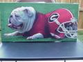 Picture: This classic canvas features UGA with the Georgia Helmet!