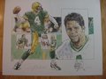 Picture: Brett Favre Green Bay Packers limited edition print is signed and numbered out of just 300 by the artist.