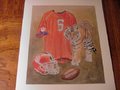 Picture: Clemson Tigers 10 X 12 original art lithograph with an image area of 8 X 10. .