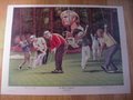 Picture: Jack Nicklaus "The Master of Augusta" limited edition golf lithograph signed and numbered by artist Alan Zuniga. This is a completely sold out print from the publisher and artist. This print celebrates his six Masters victories at The Augusta National Golf Club in 1963, 1965, 1966, 1972, 1975, and 1986.