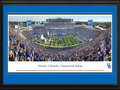 Picture: Just out from the 2015 home and season opening game against Louisiana-Lafayette! Kentucky Wildcats football Commonwealth Stadium 13.5 X 40 panoramic print professionally double matted in team colors and framed to 18 X 44. This panorama, taken by James Blakeway, captures the excitement of the University of Kentucky football team kicking off their season opener and a new era of the program in The New Commonwealth Stadium. The $126 million dollar reinvention of the stadium includes brand new concessions, enhanced and widened concourses throughout the complex, and an exterior facelift featuring Kentucky limestone. The new student section and multi-purpose recruiting center in the east end zone are at the heart of the stadium upgrade.