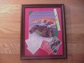 Picture: This is a 2000 Peter Max approximately 8 X 10 horse racing art print of the 2000 Kentucky Derby program framed to 13 X 16 with two original 126th Kentucky Derby Tickets, a wristband from the race and two betting tickets. Fusaichi Pegasus ridden by Kent Desormeaux won the Kentucky Derby, the first betting favorite horse to win the Derby since Spectacular Bid in 1979. There is some wear on side of framing as pictured but the item still looks great from the front.