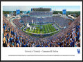 Picture: Just out from the 2015 home and season opener against Louisiana-Lafayette. Kentucky Wildcats football Commonwealth Stadium 13.5 X 40 panoramic print professionally framed to 13.75 X 40.25. This panorama, taken by James Blakeway, captures the excitement of the University of Kentucky football team kicking off their season opener and a new era of the program in The New Commonwealth Stadium. The $126 million dollar reinvention of the stadium includes brand new concessions, enhanced and widened concourses throughout the complex, and an exterior facelift featuring Kentucky limestone. The new student section and multi-purpose recruiting center in the east end zone are at the heart of the stadium upgrade.