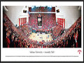 Picture: Indiana Hoosiers Assembly Hall 13.5 X 40 panoramic poster professionally framed. This panorama, taken by James Blakeway, captures the Indiana Hoosiers impressive win over the North Carolina Tarheels, and the first night of the season's ACC/Big Ten Challenge between two of the most storied programs in all of college basketball. Adding to the evening festivities at Assembly Hall in Bloomington, Indiana, Hoosier fans were dressed in red to celebrate the "Red Out" game and, as tradition has dictated since 1979, the William Tell Overture played during the third time-out of the second half of the game. The Hoosiers have been part of the Big Ten Conference since 1899, fielded their first men's basketball team in the 1900-01 season and hold a long history of winning achievements.