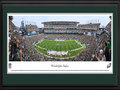 Picture: This 13.5 X 40 panorama has been professionally double matted in team colors and framed to 18 X 44. It showcases the Philadelphia Eagles hosting an NFC East divisional opponent at their recently renovated home, Lincoln Financial Field. The stadium was christened at its inaugural game in September 2003. Eleven years and $125 million in renovations later, Eagles fans once again enjoy a state-of-the-art game day experience. The revitalization of the stadium featured a myriad of new and updated features, including new high-definition video and LED ribbon boards, an increased seating capacity to 69,176, bridges connecting the upper concourse and 1,185 new high-definition TVs installed throughout the stadium. From the NFL Stadiums collection.