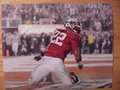 Picture: Alabama Crimson Tide 2009 National Champions 16 X 20 print features Mark Ingram in the end zone against Texas. This print fits a standard frame so you can have a nice large framed piece of the National Championship at a very affordable price.