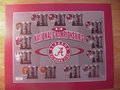 Picture: Alabama Crimson Tide 13 National Championships officially licensed limited edition 16 X 20 print fits a standard frame and has the opponent, score, and date of all of the Tide's games in each of the national championship years including 2009. Great art of the different helmets through the years and a great reference piece for your Tide room!