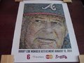 Picture: This is a very rare lithograph. This is a Bobby Cox Atlanta Braves Number Retirement SGA poster issued at Turner Field on August 12, 2011. Great detail in this work as you can see many of his career highlights in small pictures within the face of Bobby Cox.