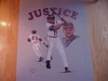 Picture: David Justice Atlanta Braves original 20 X 26 lithograph from 1995.