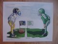 Picture: Michigan Wolverines vs. Michigan State Spartans "Backyard Rivalry" limited edition print signed and numbered by the artist and entitled "State Rivals."