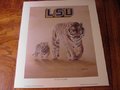 Picture: This is an original 10 X 12 LSU Tigers "Is It My Turn Dad?" art print with an image area of 8 X 10. In excellent shape with no pin holes or tears.
