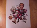 Picture: Georgia Bulldogs original Jack Davis art print of basketball coach Mark Fox fits a standard frame.