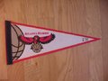 Picture: Atlanta Hawks original 18 inch pennant in near mint shape with no pin holes or tears. Sent well protected Priority Insured Flat with Tracking Number. We only have one.