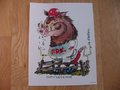 Picture: This is an original Arkansas Razorbacks 11 X 14 print by Cal Warlick entitled "Rootin' For the Hogs" in very good shape with no pin holes or tears, but miniscule wear bottom left corner not on image area. We have only one