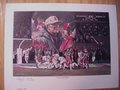 Picture: Bear Bryant Alabama Crimson Tide "Final Victory" shows Alabama beating Illinois 21-15 in Bear's final game-the 1982 Liberty Bowl. The inset shows Bear reflecting in the final seconds of his coaching career at the game. This print is signed by artist Doug Hess.