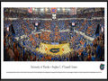 Picture: Florida Gators Stephen C.O'Connell Center basketball panoramic print professionally framed. This panorama, taken by James Blakeway, captures the Florida Gators men’s basketball team in a win over the Tennessee Volunteers at the Stephen C. O’Connell Center, more commonly referred to as the O’Dome. Florida’s student section, dubbed the “Rowdy Reptiles,” has made the O’Dome one of the toughest places to play in the nation. As the game wrapped-up, the sixth-ranked Gators had a March-like gleam in their eyes and held the Volunteers to a season-low in points and shooting percentage. The University of Florida is a top ranked public national university, located on a 2,000 acre campus in Gainesville, Florida.