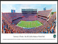 Picture: Florida Gators Ben Hill Griffin Stadium panoramic print professionally framed. This panorama, taken by James Blakeway, captures the victorious University of Florida Gators football team at Ben Hill Griffin Stadium at Florida Field. In 1989, the stadium was named in honor of citrus magnate Ben Hill Griffin, Jr., who was an alumnus and major benefactor of the University. Since its original construction in 1930, the Stadium has been renovated and expanded to its current seating capacity of 88,548 fans. It is the largest stadium in the state of Florida and one of the largest and loudest anywhere in the country. The Gators compete in the SEC Eastern Division and are one of twelve members of the SEC. Students at the University come from more than 130 countries and all 50 states.