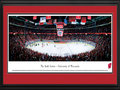 Picture: Wisconsin Badgers Kohl Center 13 X 40 panoramic print professionally double matted in team colors and framed to 18 X 44. This panorama of the University of Wisconsin's Kohl Center was photographed by Christopher Gjevre. The Kohl Center opened in 1998 in Madison, Wisconsin and is named in honor of United States Senator Herb Kohl, who donated $25 million to the project. The facility is home to the University of Wisconsin hockey and basketball teams, for both the men and women's programs. It's the third largest indoor venue in the state, with a hockey game capacity of more than 15,000. Modeled after the University of Wisconsin Field House, it uses a cantilever design that gives great sightlines and brings spectators closer to the sporting event.