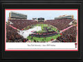 Picture: Texas Tech Red Raiders Jones A T & T Stadium 13 X 40 panoramic print professionally double matted in team colors and framed to 18 X 44. This panorama, taken by Christopher Gjevre, highlights the excitement surrounding the Texas Tech Red Raider football team as they play at Jones AT&T Stadium. Home of Red Raiders football since 1947, Jones AT&T Stadium hosts one of the most electric game-day atmospheres in all of college football. Armed with 60,000-plus fans, Texas Tech has expanded the stadium four times in the last decade. Adding to the festivities, at every home game is a tradition that dates back to 1954. A colorful symbol of school spirit and pride, the Texas Tech Masked Rider and Fearless Champion, a jet black quarter horse, charge onto the field leading the team. This is the first meeting between the Texas Tech and Arkansas since 1991.