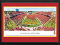 Picture: Iowa State Cyclones Jack Trice Stadium 13 X 40 panoramic print professionally double matted in team colors and framed to 18 X 44. This panorama of Jack Trice Stadium, taken by Christopher Gjevre, captures the jubilation after the in-state battle between the Iowa State Cyclones and the Iowa Hawkeyes for the Cy-Hawk Trophy. At the end of the afternoon, the Cyclones emerged victorious after triple overtime for a final score of 44-41. The 56,085 fans who packed Jack Trice Stadium set the second-highest attendance record in stadium history. Many of those fans rushed the field at the conclusion to share in the Cyclone victory. The Iowa State – Iowa Rivalry began on October 1, 1894, with Iowa State winning 16-8. Today it is still one of the most highly anticipated football games in the state of Iowa.