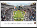 Picture: Lafayette Leopards vs. the Lehigh Mountain Hawks Yankee Stadium 13 X 40 panoramic print professionally framed to 13.75 X 40.25. This panorama, taken by James Blakeway, celebrates the 150th matchup of the historic rivalry between the Lafayette Leopards and the Lehigh Mountain Hawks. Dating back to 1884, Lafayette and Lehigh have faced off on the gridiron more than any other college football teams in the country. Lafayette College and Lehigh University, two Division I schools located 16 miles apart in eastern Pennsylvania, began dueling one year after standardized football rules were instituted in the U.S. While much has changed since then, including the shape of the football, the invention of the helmet and even the forward pass, the Rivalry is still the most played and longest continuous rivalry in college football.