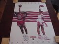 Picture: Very rare ORIGINAL full-sized Nike poster that is 22-years-old and in excellent shape with no pin holes or tears. Some very mild wear on it, but in truly excellent shape. FULL SIZED 23 X 35 Nike Michael Jordan and Scottie Pippen Chicago Bulls "Joint Chiefs of Staff" Barcelona "Just Do It" poster with the American Flag on it.