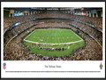 Picture: This panorama of the New Orleans Saints playing at the Louisiana Superdome is professionally framed to 13.75 X 40.25. The Saints were admitted into the NFL on November 1, 1966, the Roman Catholic holiday known as All Saints Day. Based on their birth day into the NFL, the club's ownership felt it fitting to name them the "Saints." Their colors, black and gold, came about as a salute to the city's long-standing ties to the oil industry. In 2005, Hurricane Katrina prevented the Saints from playing a single regular season game in their home city of New Orleans. One of only four teams to win in their first Super Bowl appearance, the Saints were victorious in Super Bowl XLIV. From the NFL Stadiums collection.