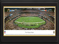 Picture: This 13.5 X 40 panorama of the New Orleans Saints playing at the Louisiana Superdome is professionally double matted in team colors and framed to 18 X 44. The Saints were admitted into the NFL on November 1, 1966, the Roman Catholic holiday known as All Saints Day. Based on their birth day into the NFL, the club's ownership felt it fitting to name them the "Saints." Their colors, black and gold, came about as a salute to the city's long-standing ties to the oil industry. In 2005, Hurricane Katrina prevented the Saints from playing a single regular season game in their home city of New Orleans. One of only four teams to win in their first Super Bowl appearance, the Saints were victorious in Super Bowl XLIV. From the NFL Stadiums collection.