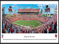 Picture: This panorama of the Tampa Bay Buccaneers playing at Raymond James Stadium is professionally framed to 13.75 X 40.25. Raymond James Stadium has been home to the Tampa Bay Buccaneers since 1998. It boasts a number of unique features including a pirate ship that comes to life after the Buccaneers score a field goal or touchdown. The club's nickname, "Buccaneers," is a reference to the pirate legends of Southwest Florida. The Buccaneers are the first NFL franchise to have won the Super Bowl after losing at home on the opening day of the season. From the NFL Stadiums collection.