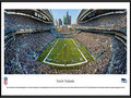 Picture: This panorama has been professionally framed to 13.75 X 40.25. It underscores the on-field action of the Seattle Seahawks playing to their home crowd. In 1976, Seattle fans received their own professional football team. As the Seahawks strengthened their young franchise, their loud, sold out crowds became known as the 12th MAN®. In the 1980's, Seattle fans had such an impact on the success of the team that Seahawks' President Mike McCormack retired the number 12 on December 15, 1984. In 2005, the 12th MAN made a difference in helping the Seahawks win their first-ever NFC Championship and set a single-season attendance record. Today, before every home game kickoff, a flag is raised in honor of the 12th MAN. From the NFL Stadiums collection.