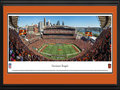 Picture: This 13.5 X 40 panorama has been professionally double matted in team colors and framed to 18 X 44. It captures the Cincinnati Bengals as they host the Seattle Seahawks at Paul Brown Stadium, located on the north bank of the Ohio River. While members of the modern era American Football League, the Bengals played at Nippert Stadium on the campus of the University of Cincinnati from 1968-69. When the AFL merged with the NFL in 1970, the team moved into a new venue called Riverfront Stadium (later renamed Cinergy Field), which also was situated on Cincinnati’s downtown riverfront. They played there for 30 seasons from 1970-99. Paul Brown Stadium, which opened in 2000, is named after Bengals founder and Pro Football Hall of Famer Paul Brown. From the NFL Stadiums collection.