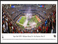 Picture: This panorama has been professionally framed to 13.75 X 40.25. It showcases the excitement of the evening, as the AFC Champion Baltimore Ravens and the NFC Champion San Francisco 49ers competed in the American football game of the year – Super Bowl XLVII. With a final score of Baltimore 34, San Francisco 31, the Ravens captured the franchise's second Super Bowl Championship. Experiencing great success since winning their first World Championship in 2000, the Ravens have made nine playoff appearances and also earned four AFC North division titles. Super Bowl XLVII marked the first time in NFL history that two brothers, Baltimore head coach John Harbaugh and San Francisco head coach Jim Harbaugh, coached against one another in a Super Bowl. From the NFL Stadiums collection.