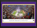 Picture: This 13.5 X 40 panorama has been professionally double matted in team colors and framed to 18 X 44. It showcases the excitement of the evening, as the AFC Champion Baltimore Ravens and the NFC Champion San Francisco 49ers competed in the American football game of the year – Super Bowl XLVII. With a final score of Baltimore 34, San Francisco 31, the Ravens captured the franchise's second Super Bowl Championship. Experiencing great success since winning their first World Championship in 2000, the Ravens have made nine playoff appearances and also earned four AFC North division titles. Super Bowl XLVII marked the first time in NFL history that two brothers, Baltimore head coach John Harbaugh and San Francisco head coach Jim Harbaugh, coached against one another in a Super Bowl. From the NFL Stadiums collection.