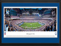 Picture: This 13.5 X 40 panorama of Lucas Oil Stadium has been professionally double matted in team colors and framed to 18 X 44. It brings to focus the on-field action of the Indianapolis Colts. The club relocated to Indianapolis in 1984 and played in the RCA Dome before moving to the new Lucas Oil Stadium in 2008. Lucas Oil Stadium seats 63,000 football fans and has a unique retractable roof that can be opened in approximately nine minutes. The Colts were the first NFL franchise to begin consecutive seasons with 9-0 records and from 2008-09 set a league record with 23 regular season victories. From 2000-09 they won 115 regular season games, the most by a club in any decade in NFL history. From the NFL Stadiums collection.