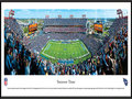 Picture: This panoramic has been professionally framed to 13.75 X 40.25. It captures the Tennessee Titans playing on their home turf at LP Field. The Titans began playing at the stadium in 1999, and in their first season at the venue, they went undefeated at home and captured the AFC Championship on their way to Super Bowl XXXIV. One of the stadium's signature games also occurred during the inaugural campaign, a playoff contest dubbed "The Music City Miracle," in which the Titans defeated the Buffalo Bills on a last-second kickoff return for a touchdown. From the NFL Stadiums collection.