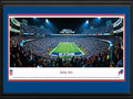 Picture: This 13.5 X 40 panorama of Ralph Wilson Stadium has been professionally double matted in team colors and framed to 18 X 44. It captures the excitement as the Buffalo Bills NFL football team beat division rival, the Miami Dolphins. The Bills began competitive play in 1960 as a charter member of the American Football League (AFL) and joined the NFL as part of the AFL-NFL merger in 1970. The Bills won two consecutive AFL Championships in 1964 and 1965. The Buffalo Bills are the only team in NFL history to play in four consecutive Super Bowl games. From the NFL Stadiums collection.