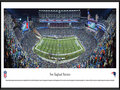 Picture: This panorama has been professionally framed to 13.75 X 40.25. It captures the excitement of one of the greatest comebacks in Patriots franchise history, during one of the coldest home games ever played at Gillette Stadium – a frigid duel led by two future Hall of Fame quarterbacks. The New England Patriots battle the Denver Broncos, down 24-0 at the half, and manage to fight back, scoring 31 unanswered points to take the game into overtime. With less than two minutes to play and a tie looking probable, the Patriots recover a Broncos botched punt return at the 13-yard line and kick a 31-yard field goal to seal an amazing, come-from-behind 34-31 victory. From the NFL Stadiums collection.