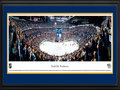 Picture: This 13.5 X 40 panorama of the Nashville Predators defeating the Detroit Red Wings in front of a sold out crowd at Bridgestone Arena has been professionally double matted in team colors and framed to 18 X 44. The Nashville Predators were established in 1997 and announced as the 27th team in the National Hockey League on May 4, 1998. They played their first game on October 10, 1998 against the Florida Panthers. The club has become synonymous with its hard-working teams and organizational philosophy of drafting and developing players from within. The team's logo pays tribute to fossils found in 1971, when a construction crew working on the First American Center in downtown Nashville came across the bones of a saber-toothed tiger.