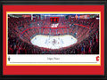 Picture: This 13.5 X 40 -panorama has been professionally double matted in Calgary Flames team colors and framed to 18 X 44. It features the Calgary Flames battling on home ice against the Anaheim Ducks in Round Two of the National Hockey League Stanley Cup Playoffs. Honoring a tradition that started in Calgary in 1986, Calgary Flames fans come dressed in red and proudly fill the arena collectively forming the “C of Red” on game nights to show their support. The Flames were founded in 1972 in Atlanta Georgia and moved to Calgary in 1980. Through their charitable arm, the Flames Foundation for Life, the Flames have injected over $30 million into southern Alberta in support of health and wellness, education and grassroots and amateur sports.