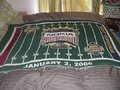Picture: Extremely rare 2005 Nokia Sugar Bowl West Virginia Mountaineers vs. Georgia Bulldogs original 48 X 72 (4 feet by 6 feet) 100% Cotton Custom designed and woven Jacquard Throws VIP and Media Gift. Never sold to the public, only a few hundred were made for VIP and Media over ten years ago at the January 2, 2006 Sugar Bowl. The item comes in its original packaging and has never been used. If you are a Georgia Bulldogs or West Virginia Mountaineers fan, this is the type of item you will never have a chance to obtain again as we have only one. This unique bowl collectible was crafted to be a unique and special artist creation according to the description that comes with the item. You will undoubtedly be the only fan in your circle of collectors to own this original item in mint condition at that.
