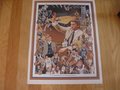 Picture: Duke Blue Devils vintage basketball history print from 1989 by Paul Miller includes 61 images. The print includes Mike Krzyzewski, Cameron Inddor Stadium, Duke Chapel, Bill Foster, Vic Dubas, E.M. Cameron, Jay Bilas, Johnny Dawkins, Tommy Amaker, Danny Ferry, Billy King, David Henderson, Mark Alarie, Chip Engelland, Vince Taylor, Gene Banks, Kenny Dennard, Mike Gminski, Tate Armstrong, Jim Spanarkel, Gary Melchioni, Dr. Frank Bassett, Jeff Mullins, Jack Marin, Randy Denton, Art Heyman, Dick Groat, the first team in 1906 and many others. The image area is perfect, but there is some discolor on white border. We only have one left.
