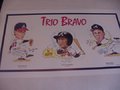 Picture: This is an original 1991 "Trio Bravo" Atlanta Braves print hand-signed by Tom Glavine, the 1991 Cy Young Award Winner, Terry Pendleton, the 1991 MVP, and Steve Avery, the 1991 NLCS MVP. All the autographs are absolutely guaranteed authentic and come with a Certificate of Authenticity from the publisher of the print. The overall print is 18 1/2 X 32 1/2 with an image area of 16 X 30. We only have one of this rare collectible from 25 years ago!