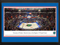 Picture: ***We will be shipping within 7-14 business days due to licensing approval.*** This 13.5 X 40 panorama has been professionally double matted and custom framed to 18 X 44. It highlights the Florida Gators hosting an SEC opponent at Exactech Arena at the Stephen C. O'Connell Center. Transformed in 2016 by a $64.5 million major remodel, the renovations included a rebuilt entrance, expanded and improved concessions, chair-back seating throughout, the Courtside Club, the George Brand Center Court Club and the centerpiece of the renovation: a new $2 million hanging center-court video board. The arena is home to several of the Florida Gators intercollegiate men's and women's sports teams, including basketball, gymnastics and volleyball and is considered one of the toughest places to play in college basketball.