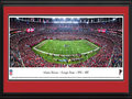 Picture: This 13.5 X 40 panorama has been professionally double matted in team colors and custom framed to 18 X 44. It shows the Atlanta Falcons competing against the New Orleans Saints and commemorates the Falcons' last regular season game at the Georgia Dome. Located in downtown Atlanta, the Georgia Dome opened in 1992 as the largest covered stadium in the world by capacity. It accommodates 74,228 fans for football and up to 80,000 for other events. The facility was built at a cost of $214 million and was one of the largest state-funded construction projects in state history. The Falcons will move to the new Mercedes-Benz Stadium in 2017, which will feature a retractable roof inspired by the oculus in the ancient Roman Pantheon.