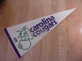 Picture: Extremely rare and original 1969 ABA Carolina Cougars full size 30 inch pennant in very good condition. This item ships flat well protected! Obviously, we only have one of this extremely rare nearly 50-year-old collectible.