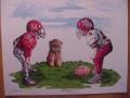 Picture: Alabama Crimson Tide vs. Mississippi State Bulldogs "Backyard Rivalry" limited edition print entitled "Old Foes" is signed and numbered by the artist."