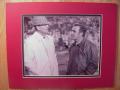 Picture: A classc photo here. Two legends together on the field. Alabama's Bear Bryant and Notre Dame's Ara Parseghian original 8 X 10 photo double matted to 11 X 14. If you want it Crimson on Black just let us know and we can do that matting for you as well!